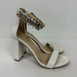 Lulus Mylan Sequinned Jewel Block Heel Heels Bridal Graduation Wedding